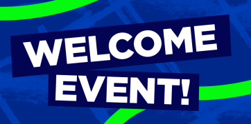 Graphic design with the words "Welcome Event!"