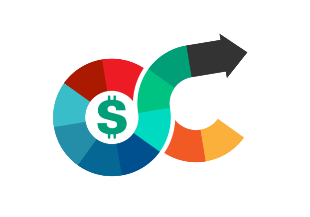 Graphic of colored blocks that make up figure 8