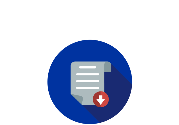 Illustration with document on blue circle